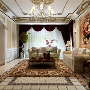 奢华欧式古典效果图欣赏客厅全景