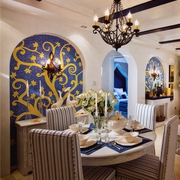 温馨地中海三居室欣赏餐厅设计