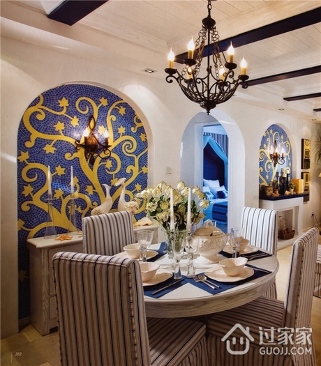 温馨地中海三居室欣赏餐厅设计