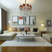 现代客厅窗帘装饰效果图 简约三口之家
