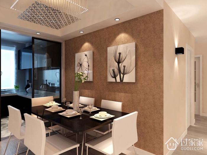 100平简约三居室案例欣赏餐厅餐桌设计