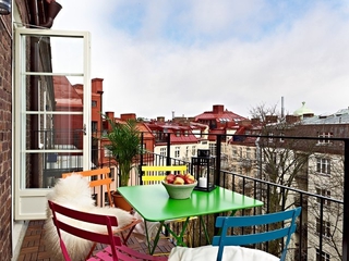 70平白色北欧住宅欣赏阳台设计