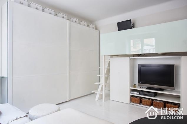 30平白色现代公寓欣赏卧室