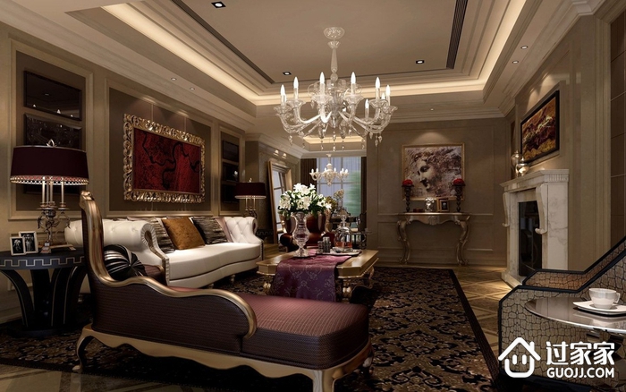 美式风格典雅三居欣赏客厅效果