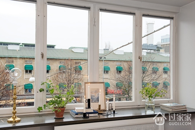 86平复古北欧公寓欣赏窗台