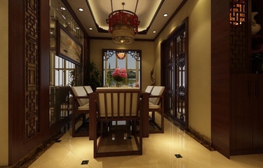 骨木色餐厅餐桌摆设 纯纯的中式风