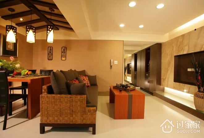 66平东南亚风格住宅欣赏客厅