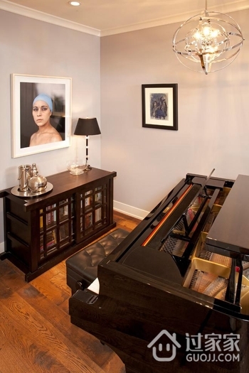 现代别墅设计效果图钢琴摆设