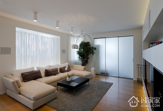 现代白色110公寓欣赏客厅效果图