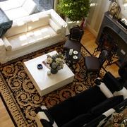新古典复式设计客厅俯视效果图图片
