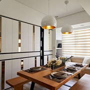 115平温馨木色住宅欣赏餐厅设计