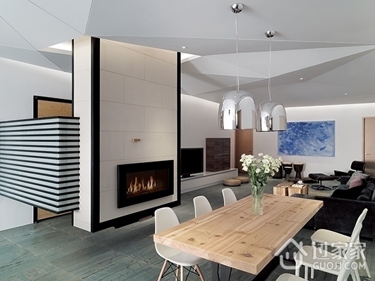 现代白色住宅设计效果图餐厅设计