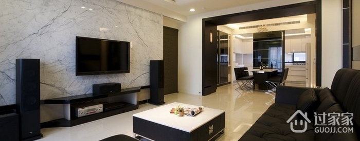 89平现代风格两居室欣赏客厅设计