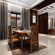 新中式典雅稳重住宅欣赏餐厅设计