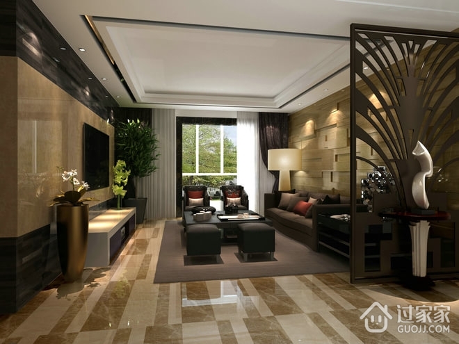 130平古典欧式住宅欣赏客厅设计