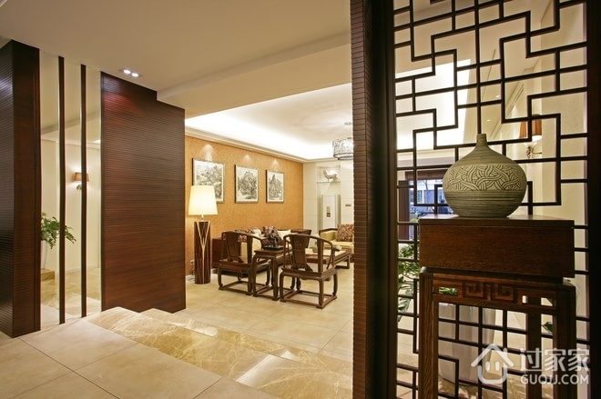 新中式儒雅住宅欣赏过道设计