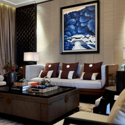 奢华中式样板房欣赏客厅窗帘