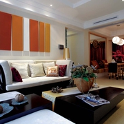 东南亚设计风格住宅客厅全景设计