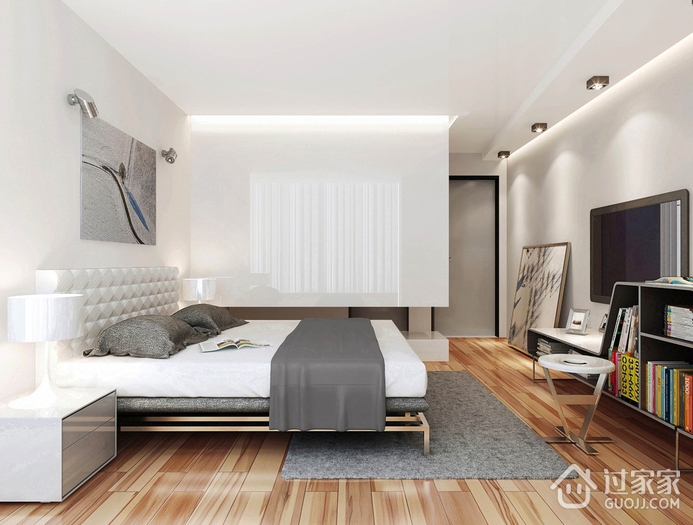 79平白色现代风格住宅欣赏卧室