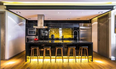 黑色时尚现代住宅欣赏厨房