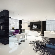 黑白现代奢华住宅欣赏客厅陈设