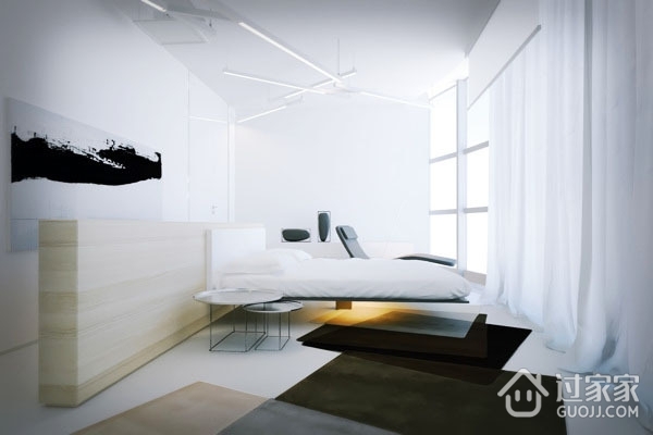 简洁现代白色住宅欣赏卧室