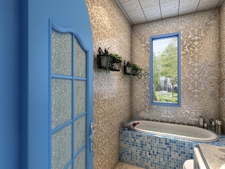蓝色地中海家居案例欣赏卫生间室内门