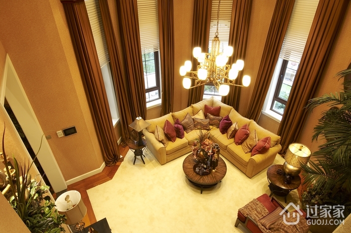 欧式别墅设计客厅设计俯视图