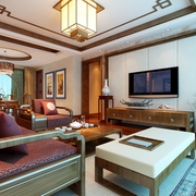 117平新中式风格住宅欣赏客厅