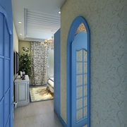 蓝色地中海家居案例欣赏过道室内门