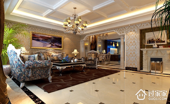 欧式风格奢华三居欣赏客厅设计