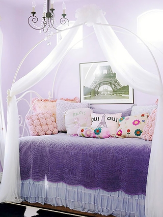 简欧紫色风情住宅欣赏卧室