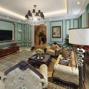 129平欧式风格住宅欣赏客厅设计