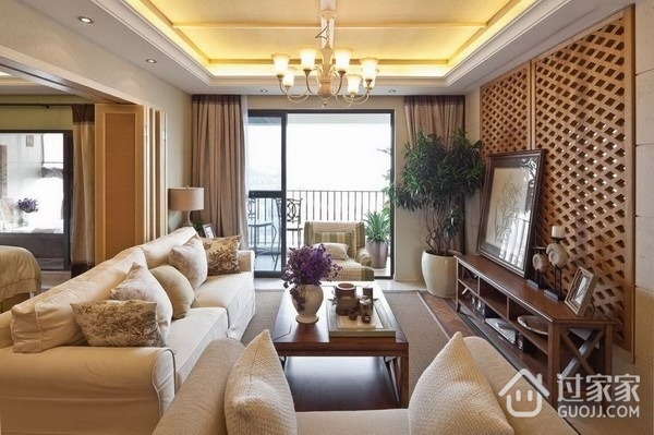 106平欧式风格住宅欣赏客厅