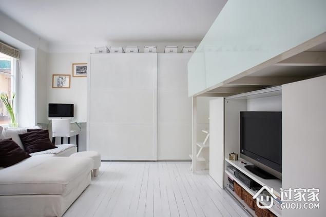 30平白色现代公寓欣赏客厅效果