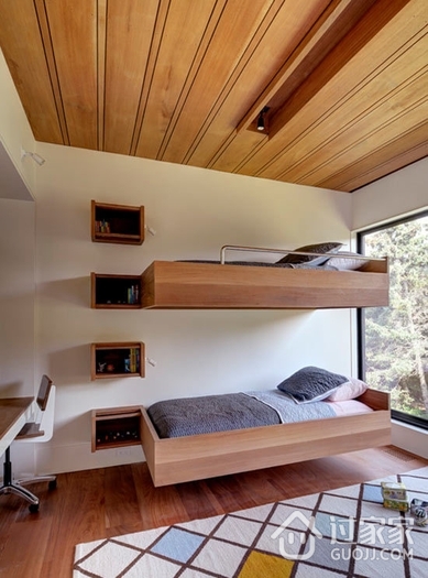 现代粗狂木质别墅欣赏卧室