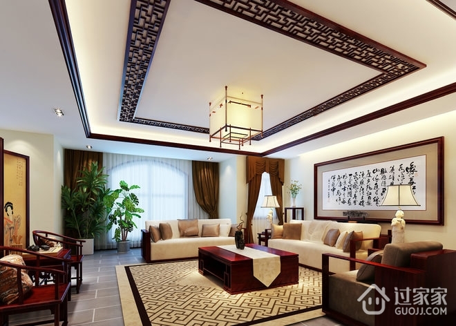 中式新古典样板房欣赏客厅