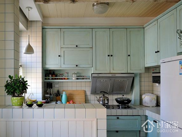 蓝色极简地中海住宅欣赏厨房