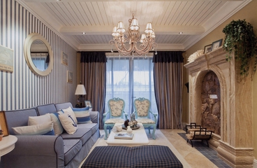 92平地中海两居室欣赏客厅吊顶设计