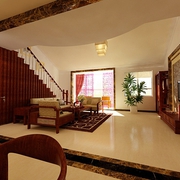 103平复式中式住宅欣赏客厅设计