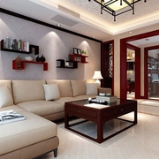 中式风三居室效果图欣赏客厅设计