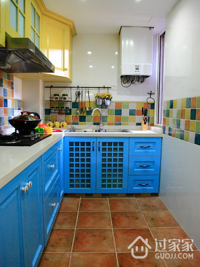 色彩斑斓田园风格三居室欣赏厨房
