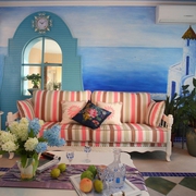 蓝色地中海住宅案例欣赏客厅设计