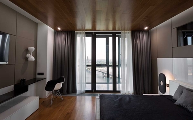 现代顶层公寓卧室