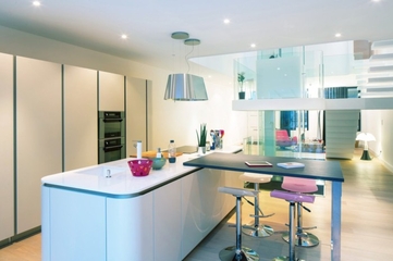 现代纯白别墅设计厨房