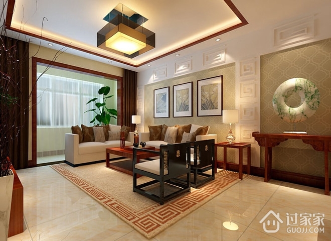 11万打造中式风住宅欣赏客厅设计