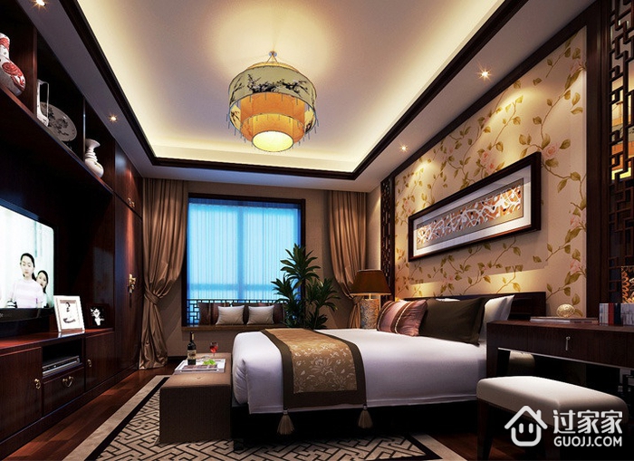 新中式住宅三居室欣赏卧室效果