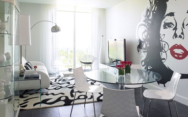 白色现代风两居室欣赏客厅窗帘