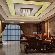 中式风效果图案例欣赏客厅