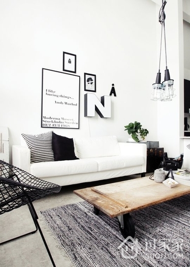 现代风格黑白混搭欣赏客厅